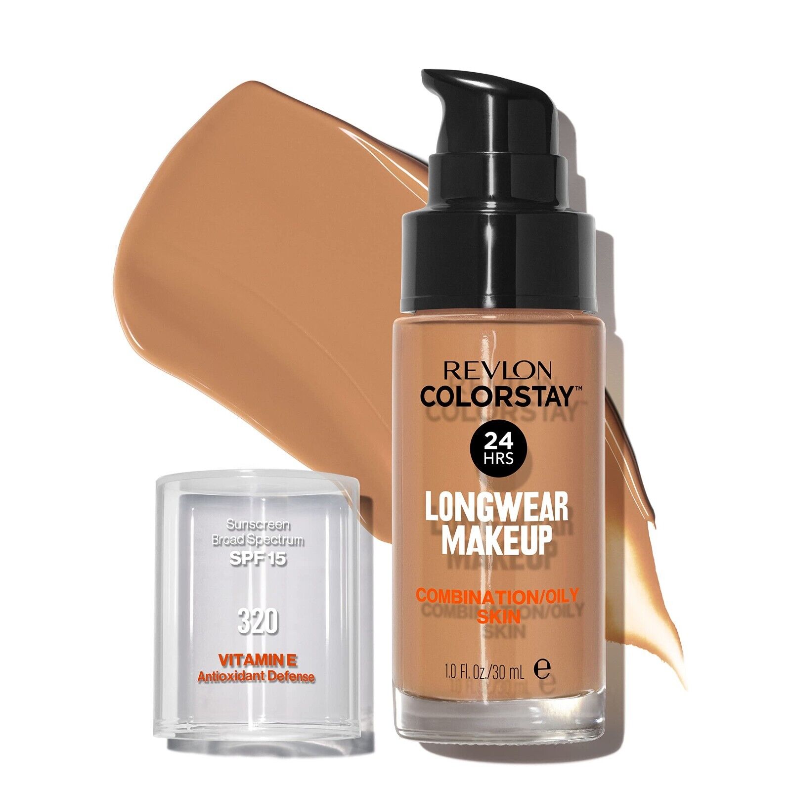 Revlon Foundation ColorStay Combination/Oily Skin, 24 hrs Longwear Makeup SPF 15 Vitamin E - Assorted